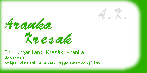 aranka kresak business card